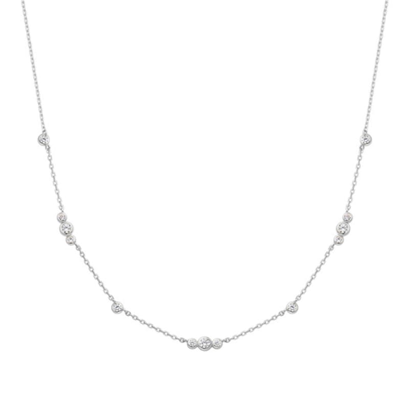 ANIA HAIE Silver Sparkling Bezel Cubic Station 925 Silver Necklace N065-04H