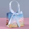 1PC Colorful Printed Flower Paper Bags Ice Cream Handbag Creative Gifts Packaging Bag Party Baby Shower Wedding Favours Boxes