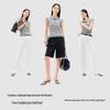 Top de Punto Rayado Elegante Sencillo con Cuello Polo para Mujer YERAD