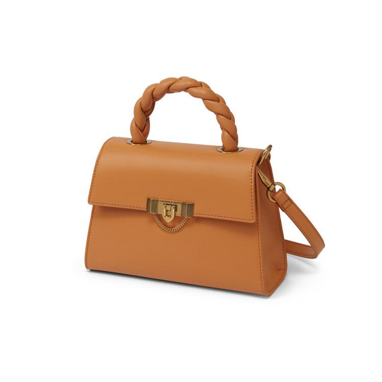 New CHARLES&KEITH PU Polyurethane One Shoulder Handbag Small Size Women's Beige/Black/Orange CK2-50270840