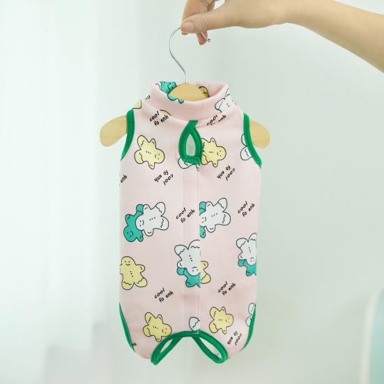 Pet Surgical Suit Gingerbread Man Pattern Anti-licking Skin-friendly Four-leg Cats Dogs Surgery Recovery Suit Pet Supplies