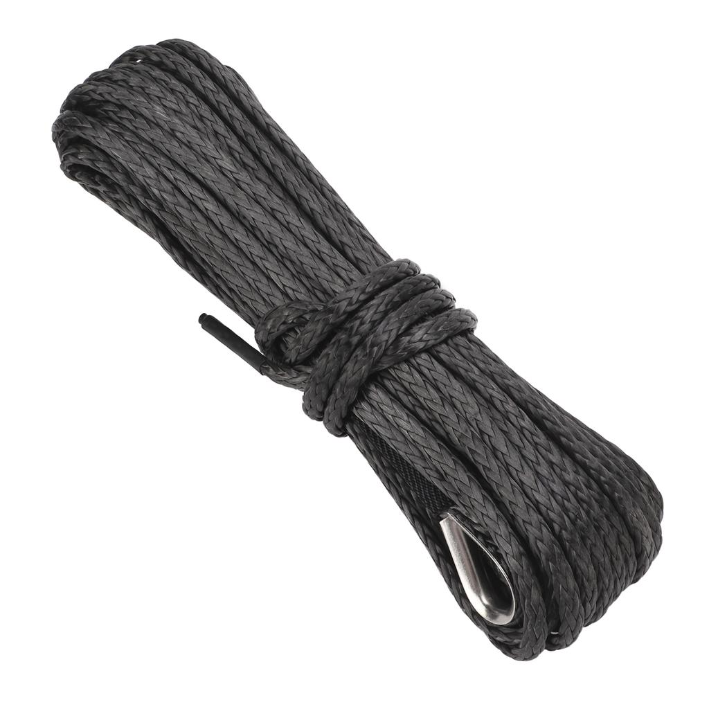 Anhängerwindenseil, 15 m, 50 Fuß, Nylon, schwarz, verschleißfest, Ersatz für SUV, Lkw, ATV, UTV