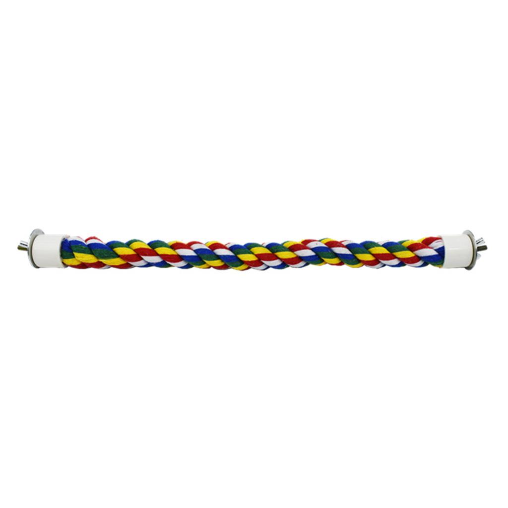 Bird Perch Parrot Bungee Toy Boredom Breaker Cotton Rope Stand Easy to Install 40cm