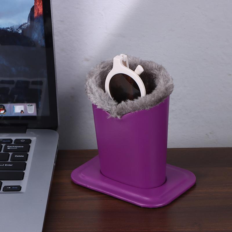 Leder Brillenhalter Weiches Plüschfutter Sonnenbrillenständer Modischer Brillen Organizer Aufbewahrung Brillenbehälter