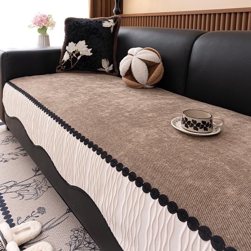 

2025 новый высококачественный диванный подушка универсальный нескользящий особой формы неправильный зеленый кожаный чехол на подушку сиденья тканевое полотенце 90*90cm