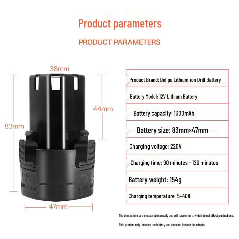 12V/16.8V/25V Electric Drill Set with Lithium Battery, Charger, Wrench & Screwdriver