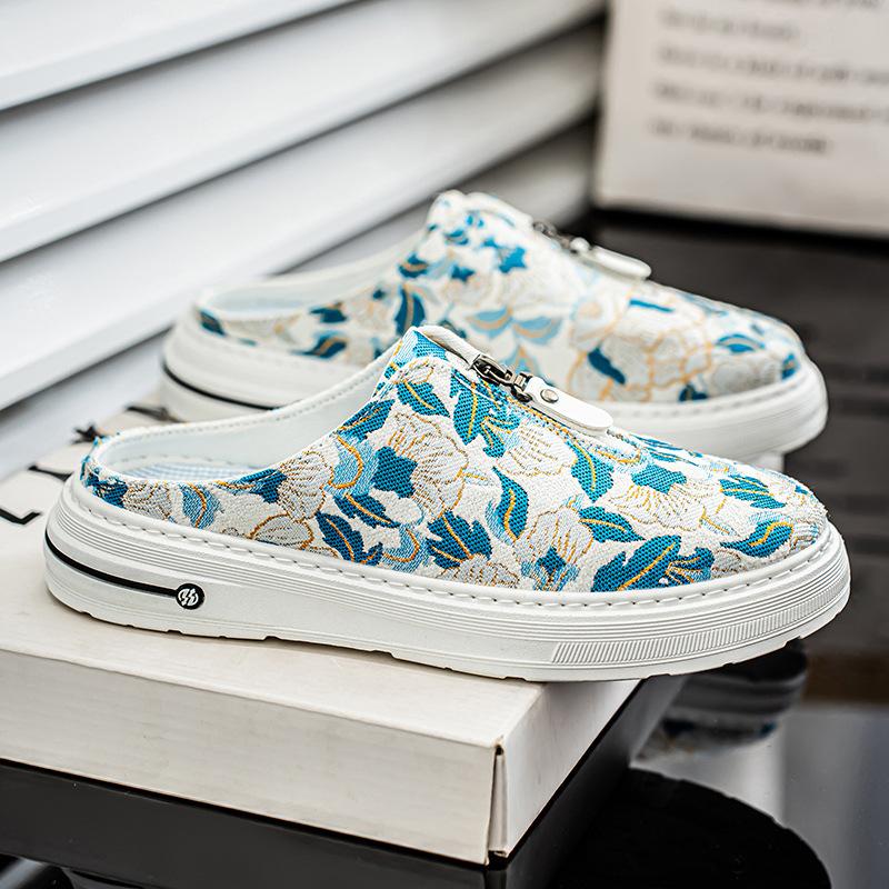 2026 Men's Toe-Guard Slide Slippers Breathable Casual Footwear Flat Sole Non-Slip Comfort Indoor/Outdoor Versatile Daily Wear