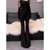 Black Mermaid-Style Suit Pants for Women, 2026 Summer New Model, High-Waisted, Slimming, Drapey, Floor-Length, Flared Bell-Bottom Pants