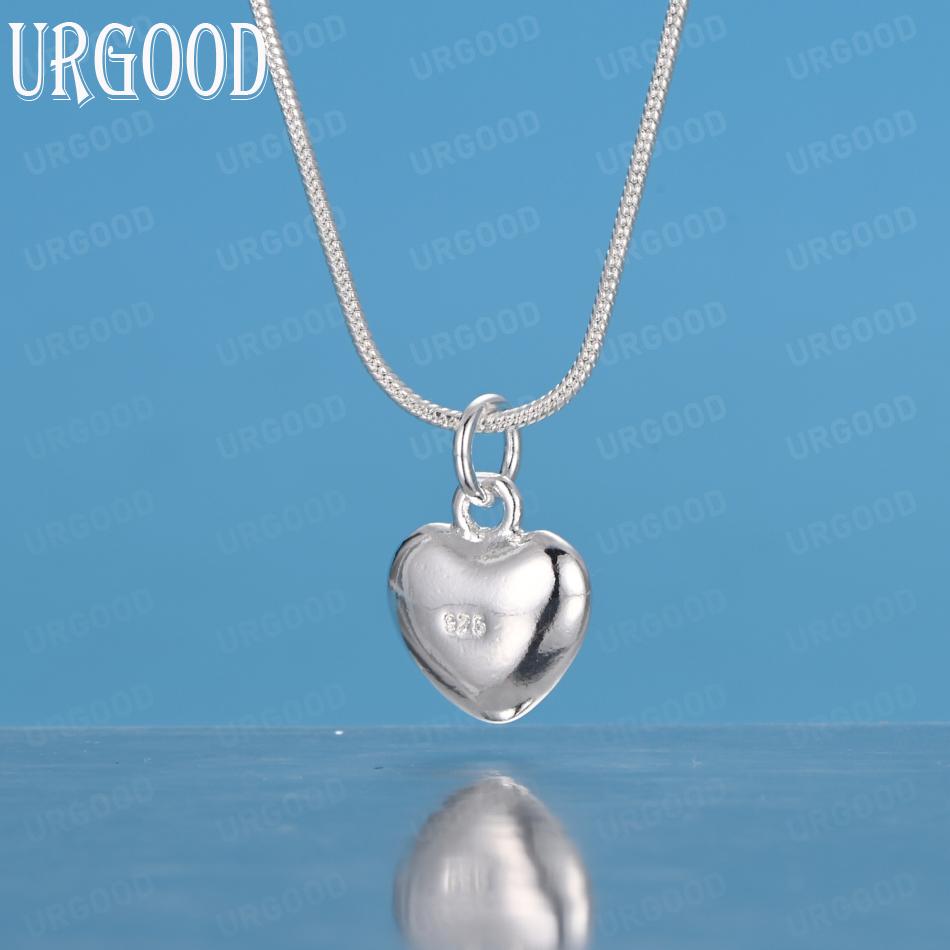 925 Sterling Silver Fashion Gift Heart Pendant Necklace Wedding Jewelry