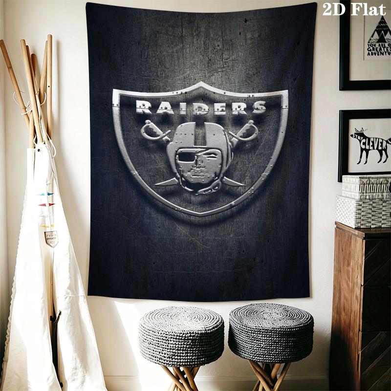 Las Vegas Raiders Wall Tapestry Aesthetic Wall Hanging Printed Fabric Blanket Decorative Tapestries for Bedroom Living Room Home Decor