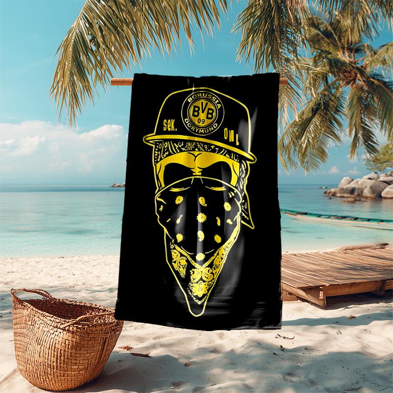 Proof Beach Towel with Borussia Dortmund Pattern - Soft,absorbent,quick-drying,machine Washable - Perfect for Swimming,camping,bathing