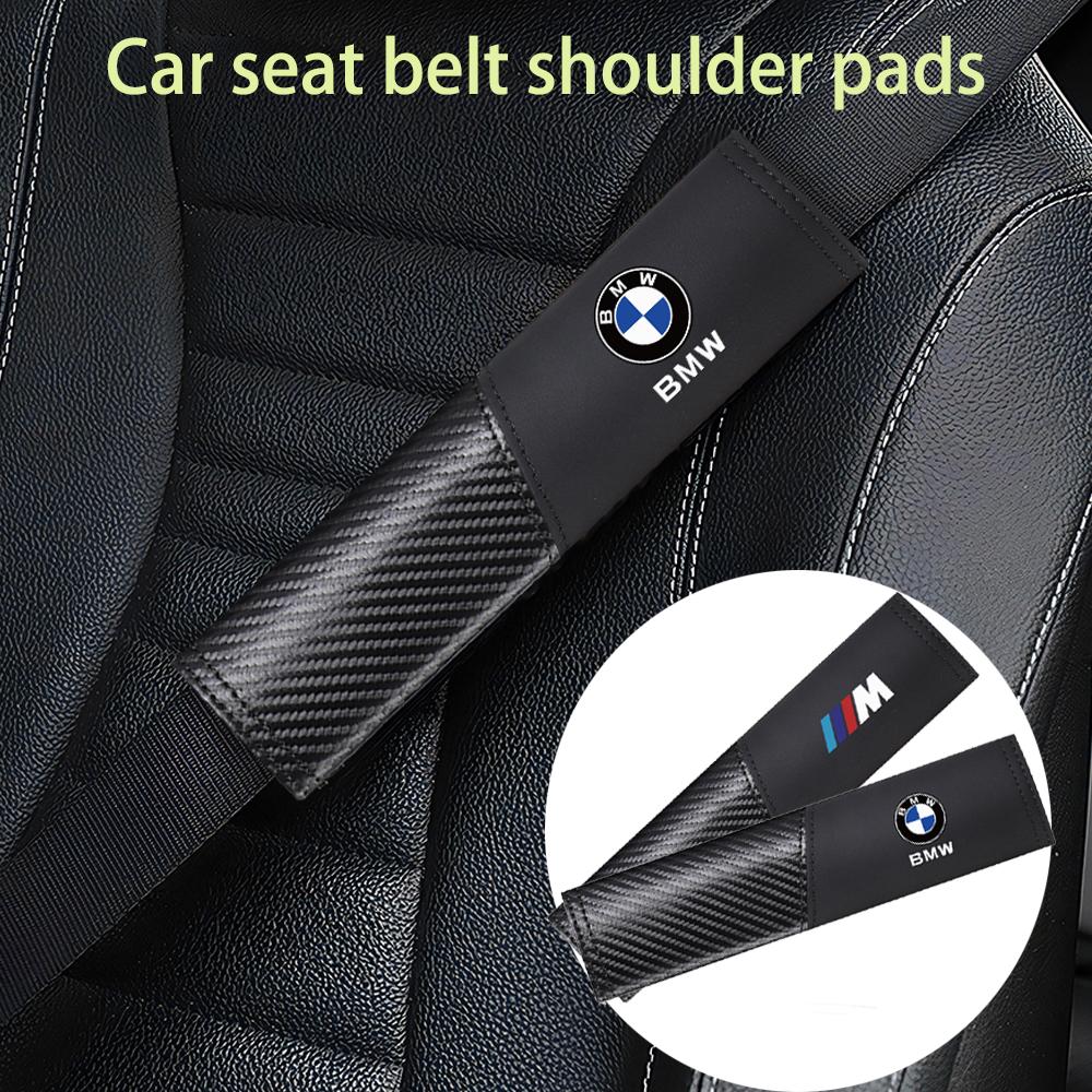 2pcs Carbon Fibre Seat Belt Covers Car Shoulder Pad Seat Belt For BMW E46 E90 E60 F30 E87 E36 F20 E92 Serie 1 Car Accessories