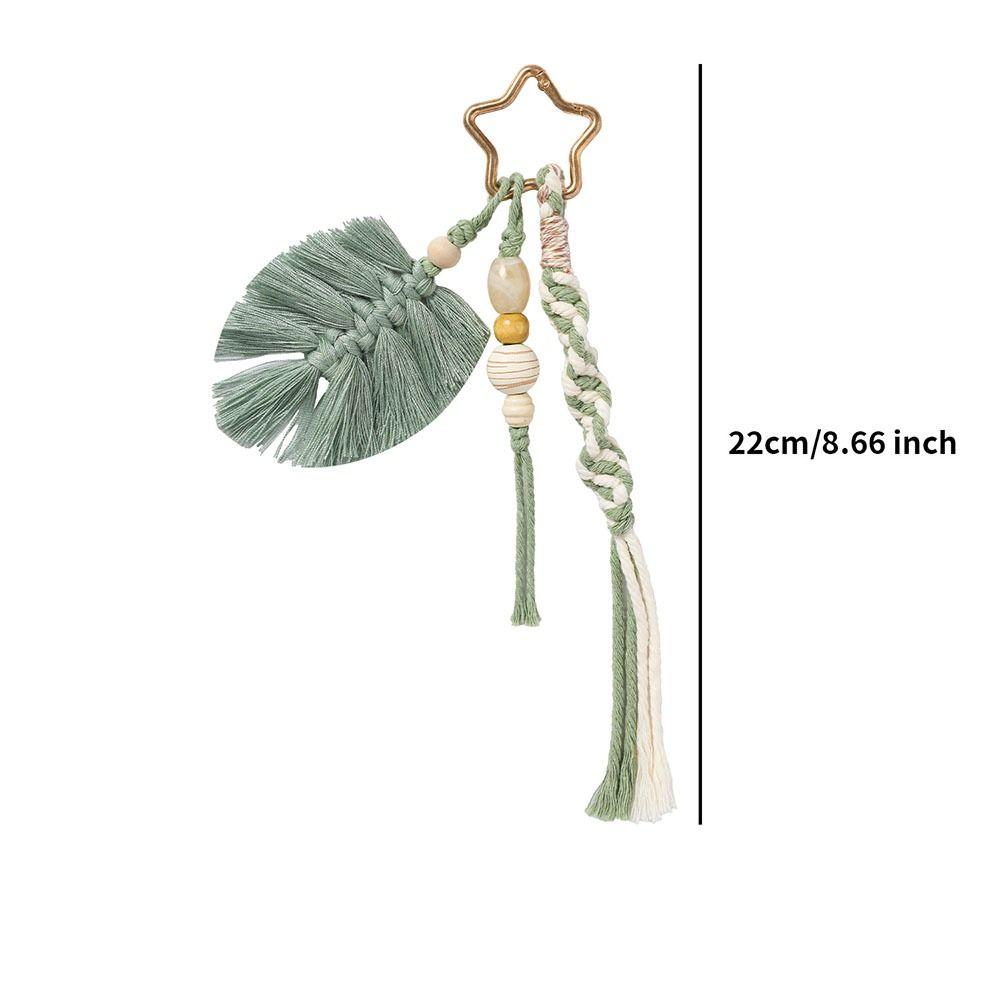 Countryside Style Braided Keychain Hand Woven Bag Pendant Handmade Woven Keychain  Phone Charm