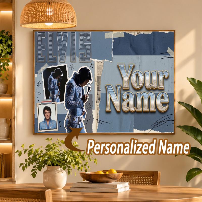 Custom Name Elvis Presley 5D Diamond Painting Personalized Full Drill Diamond Art Kit Gift