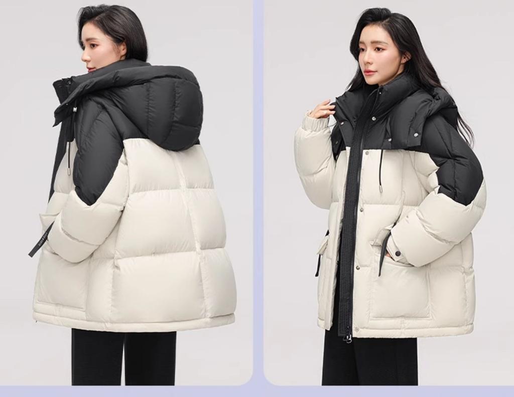 New Down Cotton-padded Clothes, Short Thickened Niche Color Matching, Small Hooded Jacket, Cotton-padded Clothes Are Trendy.