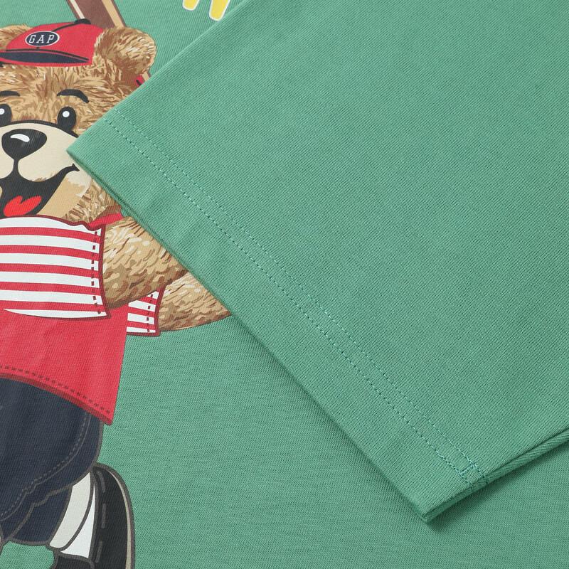 GAP Unisex Baseball Bear Print Loose Fit Short Sleeve T-Shirt