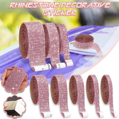 DIY Self-adhesive Rhinestone Strip Decorative Belt Clothing Toy Car Stickers Drill Props Decorative Drill