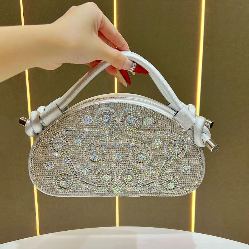 Dinner Bag, Ladies' Handbag, Diamond-encrusted Banquet Clutch, Evening Dress Bag, Water Diamond Women's Bag