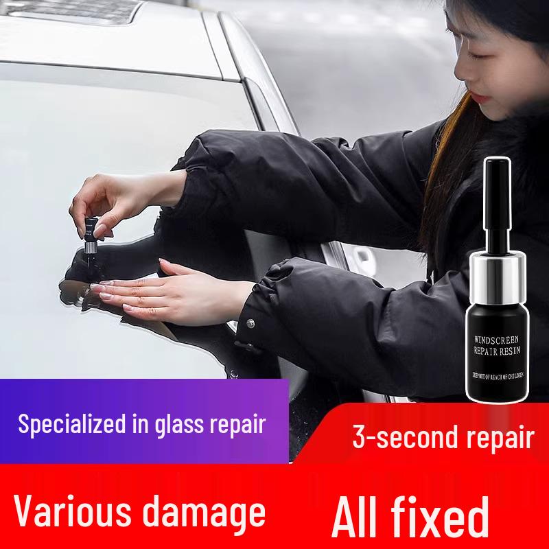 Glass Liquid Repair Glue for Windshield, Window, Mirror & Fish Tank Cracks