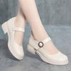 New Spring Summer Fashion Women Shoes Elegant Shallow Mouth Round Toe Square Heel Casual Women's Shoes Comfortable Soft Sole