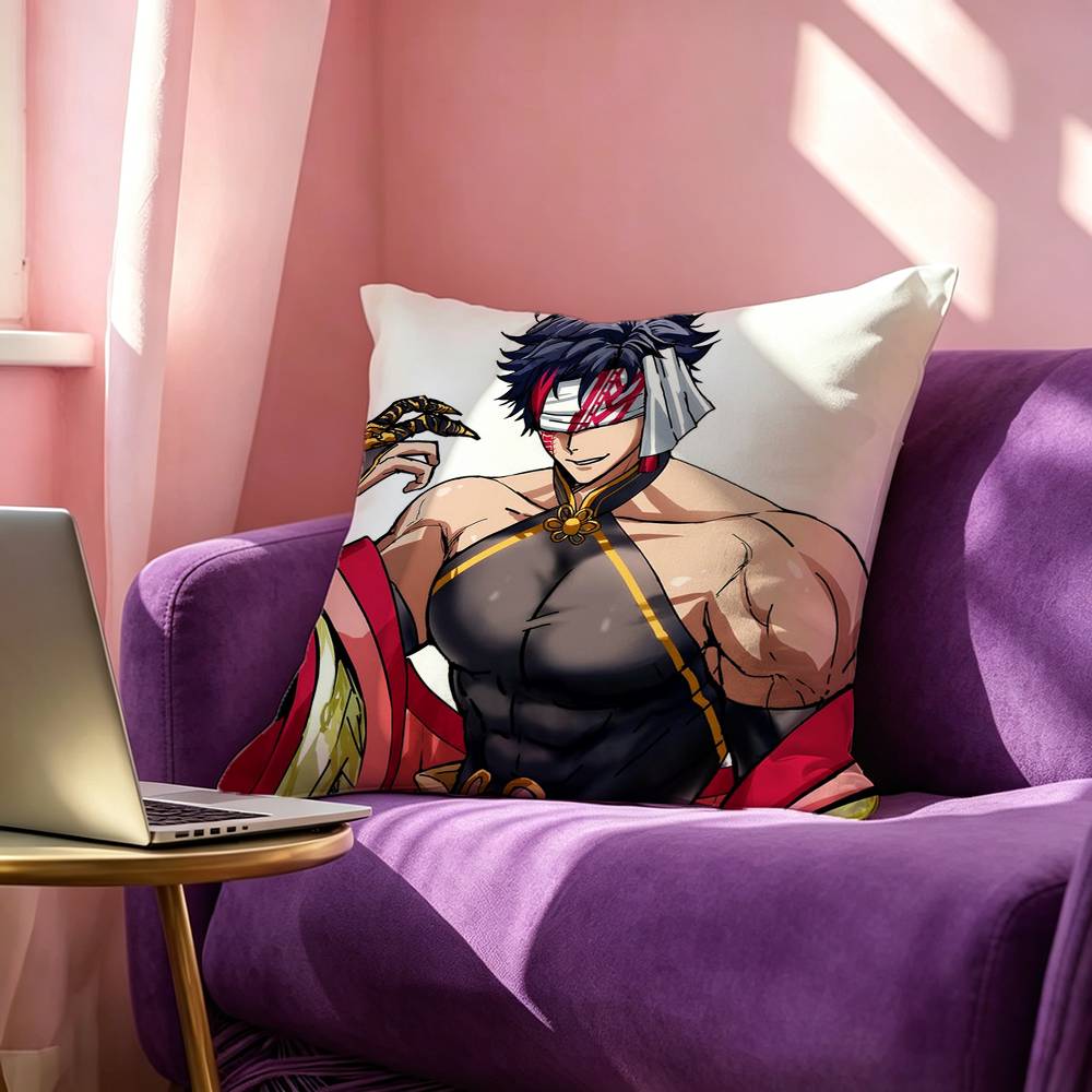 Anime RRecord of Ragnarok Qin Shi Huang Square DoubleSided printed Pillow Case Bedroom Bedside Pillow Sofa Cushion Cover
