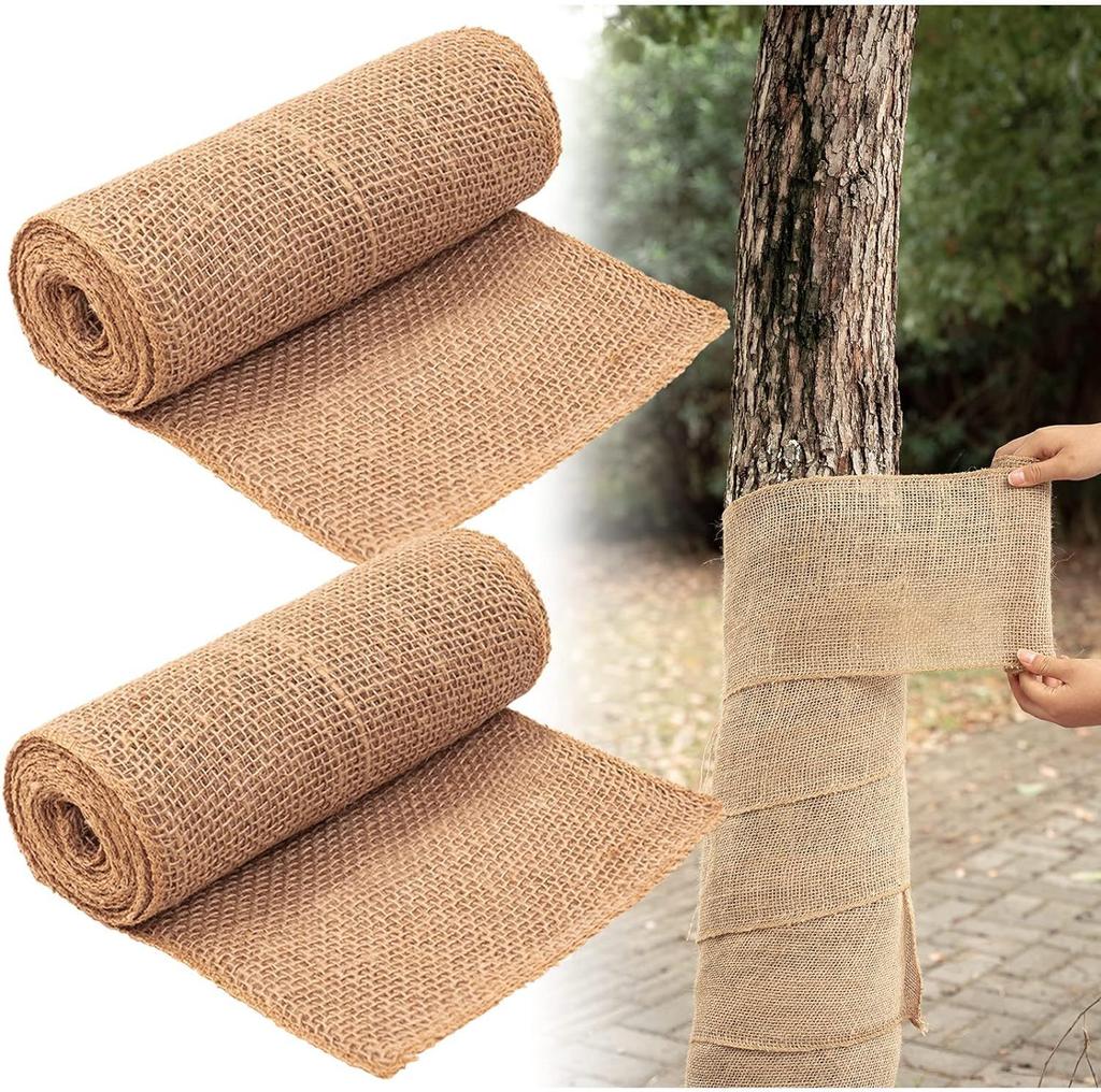 Solid Color Burlap Rolls, DIY Handmade Christmas Wedding Craft Burlap Strips, Coarse Burlap Wrapped Plant Bandages
