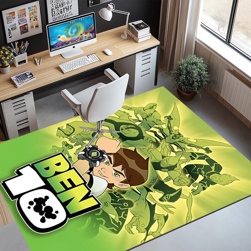 Ben 10 Cartoon Pattern Rug, Indoor/Outdoor Mat, for Picnic, Gameroom, Bedroom, Office, Living Room, Home Decor Carpet, Birthday Gift