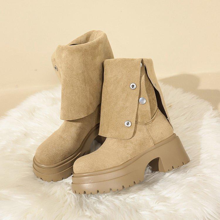 Thick-soled Long Snow Boots for Women 2025 New Autumn and Winter Dual-wear, Fleece and Thickened Warm Fashion Boots Cotton Shoes