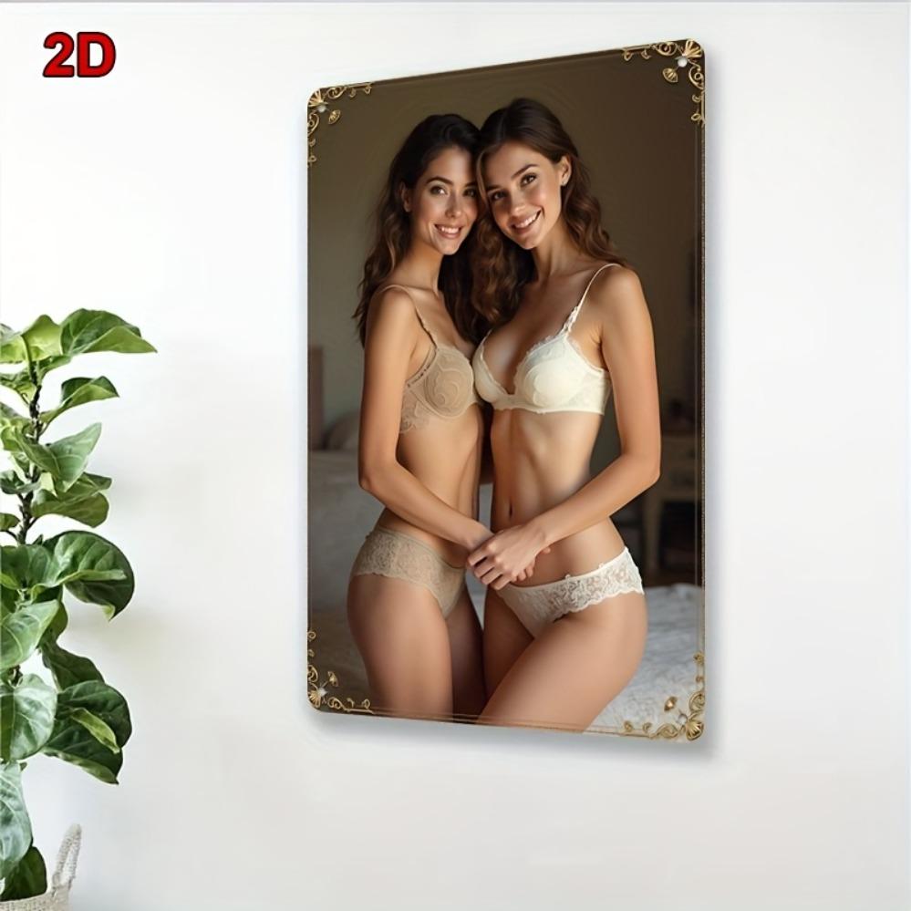 Vintage Metall-Wandkunst 8x12 Zoll - Elegante Sexy Selbstdekoration für Schlafzimmer Badezimmer Bar Café Ästhetische Raumdekoration