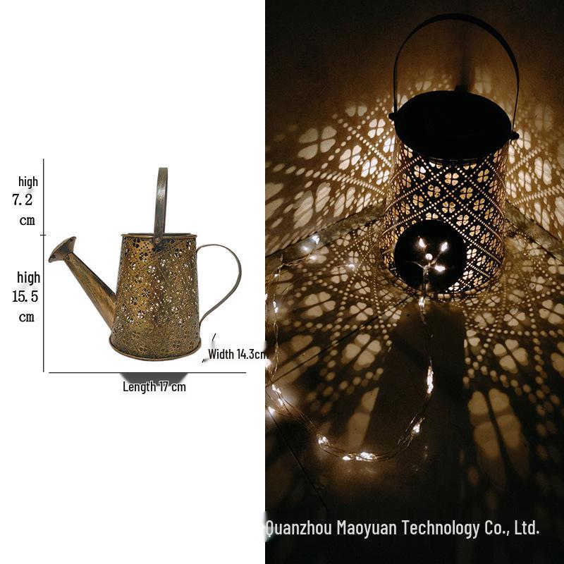Solar-Powered Waterproof Hanging Garden Lantern with Light and Shadow Effect