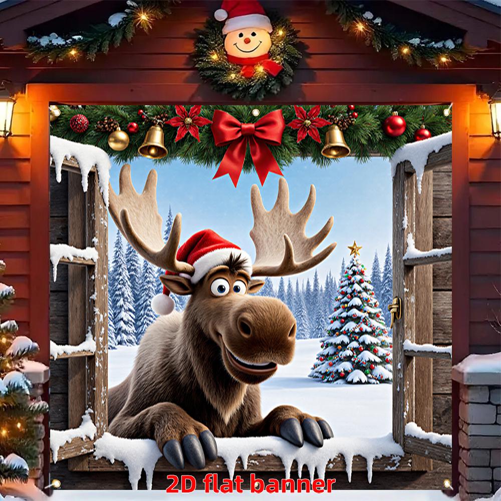 1Pcs 2D Door Merry Christmas Decoration Background Winter Backdrop Decorations For Photo Studio Photo Booth Christams Party