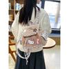 Cute Cartoon Cat Backpack Pu Material With Splicing Design For Daily Use