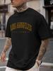 Los Angeles California Graphic T-shirt - Casual Short Sleeve Round Neck Tee with Bold Yellow Letter Print