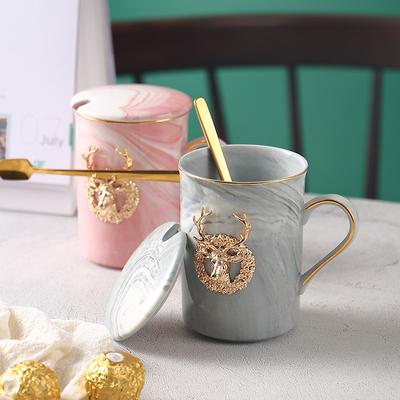 Taza de asta de mármol creativa nórdica, Taza de cerámica, taza de café, taza para leche