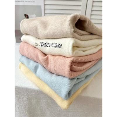Soft Waxy Semi-turtleneck Knitted Sweater Women's Warm Thickened Inner Bottoming Shirt Autumn and Winter Long-sleeved Basic Front Shoulder Top