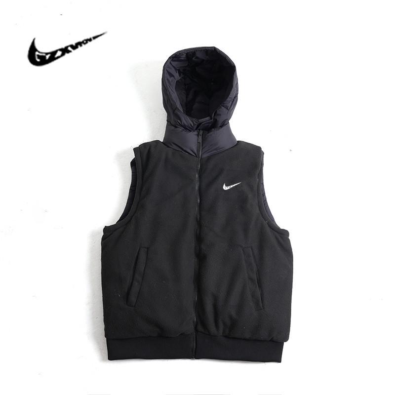 Men's Reversible Hooded Down Cotton Vest - Trendy, Loose, and Thick for Autumn/Winter