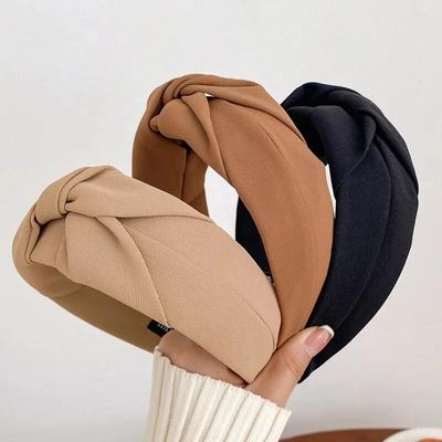Nuevas Diademas Anudadas para Mujer Tocado Niñas Diademas Vintage de Tela Diadema Ancha Suave Aro para el Cabello Accesorios para el Cabello Sombrerería