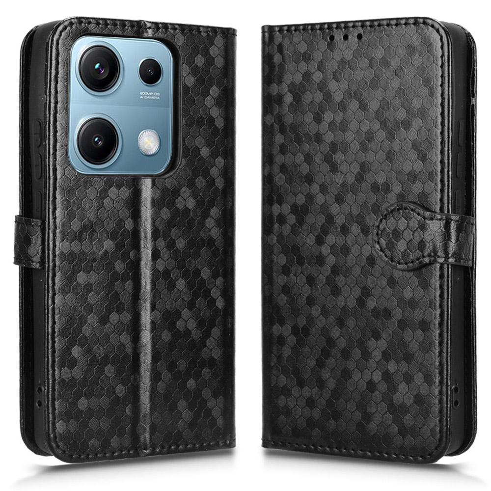 

Для Xiaomi Redmi Note 14S 4G Чохол-гаманець з точковим візерунком, тиснення, PU шкіра, чохол для телефону Black