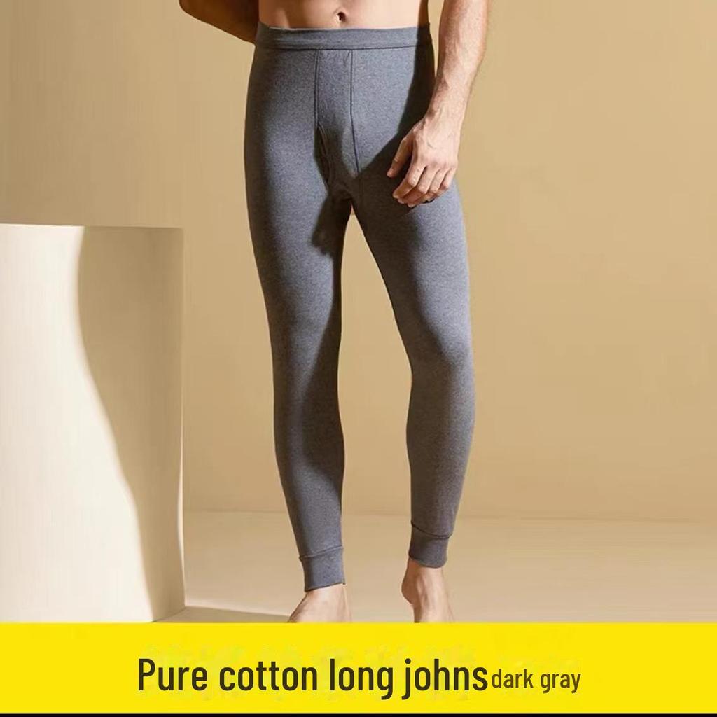 Herren Baumwolle Wolle Hose mit hohem Bund: Warm, Dünn, Lockerer Gerader Schnitt für Herbst/Winter - Ideal für Mittelalte & Ältere.