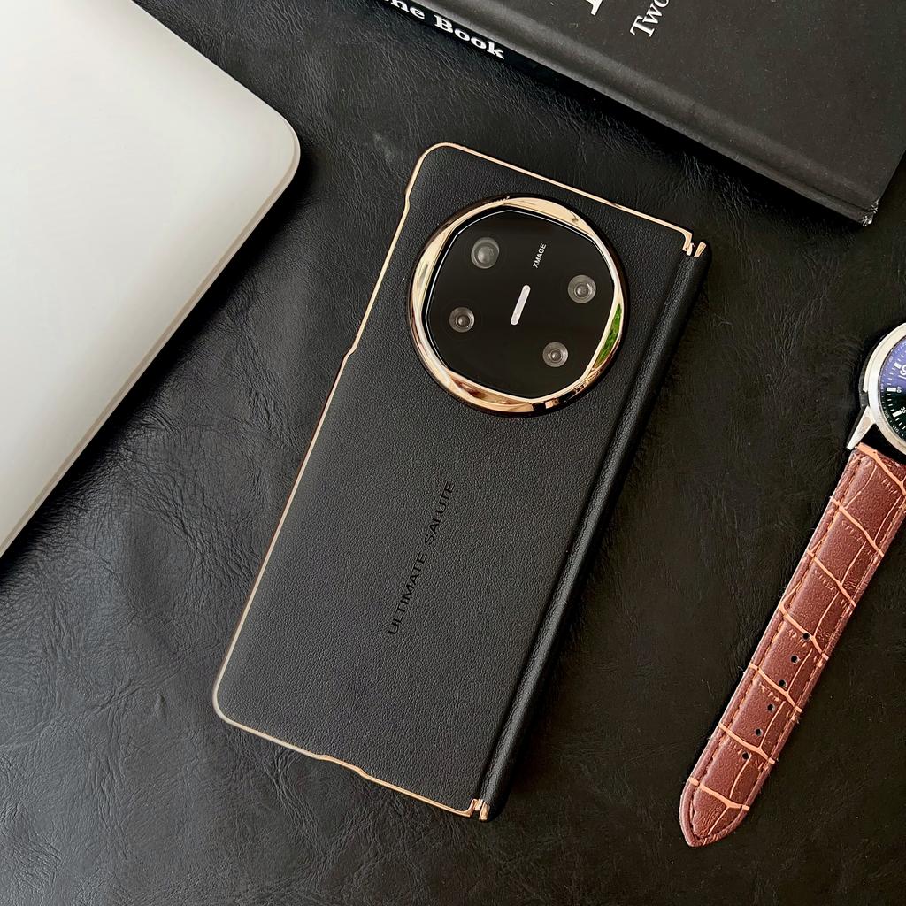 Für Huawei Mate X6 Schlichtes Leder Magnetisch Anti-Drop Anti-Fingerabdruck Magnetisch Kabelloses Laden Handyhülle