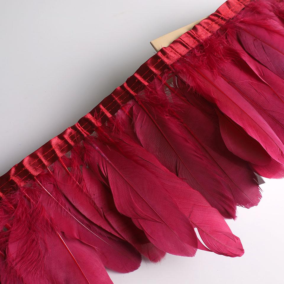 

10Meters Goose Feather Fringe Ribbon Handicraft Accessories White Swan Feathers Trims Carnival Plumas Dress Decoration Wholesale 10 meters вино красного