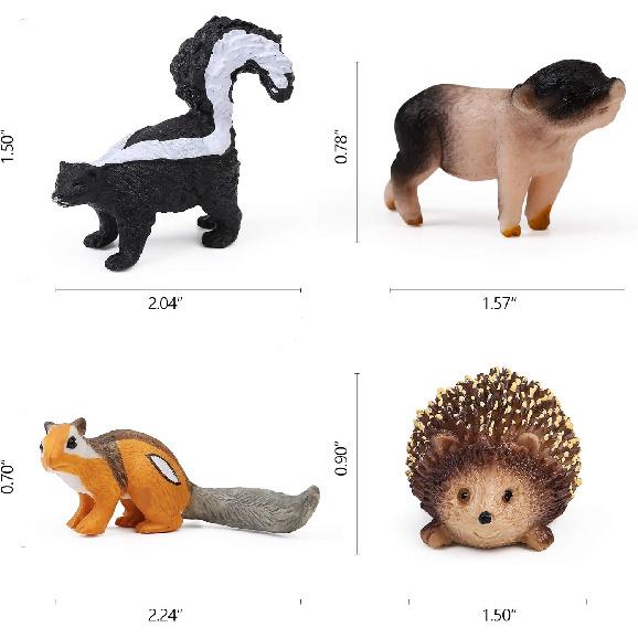 16PCS Forest Animals Baby Figures, Woodland Creatures Figurines, Miniature Toys Cake Toppers Cupcake Toppers Birthday Gift for Kids