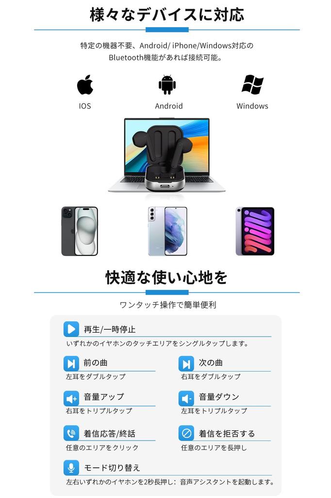 Wireless Earbuds [2025 New Masterpiece Model] Bluetooth In-Ear Earphones, HiFi Sound Quality, Deep Bass, Bluetooth 5.4 with Mic, Hands-Free Calling,