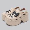 Fashion Women Slippers Platform Metal Decoration Sandals Wedges Shoes Outdoor Clogs Thick Sole Slipper Ladies Flip Flops Garden Shoes