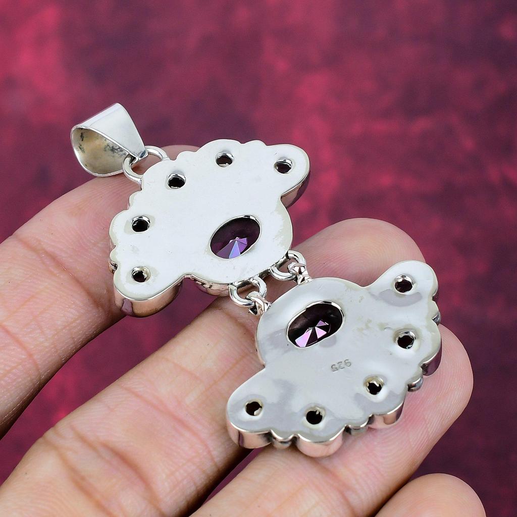 Mystic Topaz 925 Solid Sterling Silver Pendant Jewelry, Handmade Gemstone Jewelry, For Memorial Day