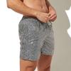 Men Gym Shorts Drawstring Elastic Waist Sequin Solid Color Soft Breathable Quick Dry Fitness Jogging Exercise Beach Sportswear Shorts