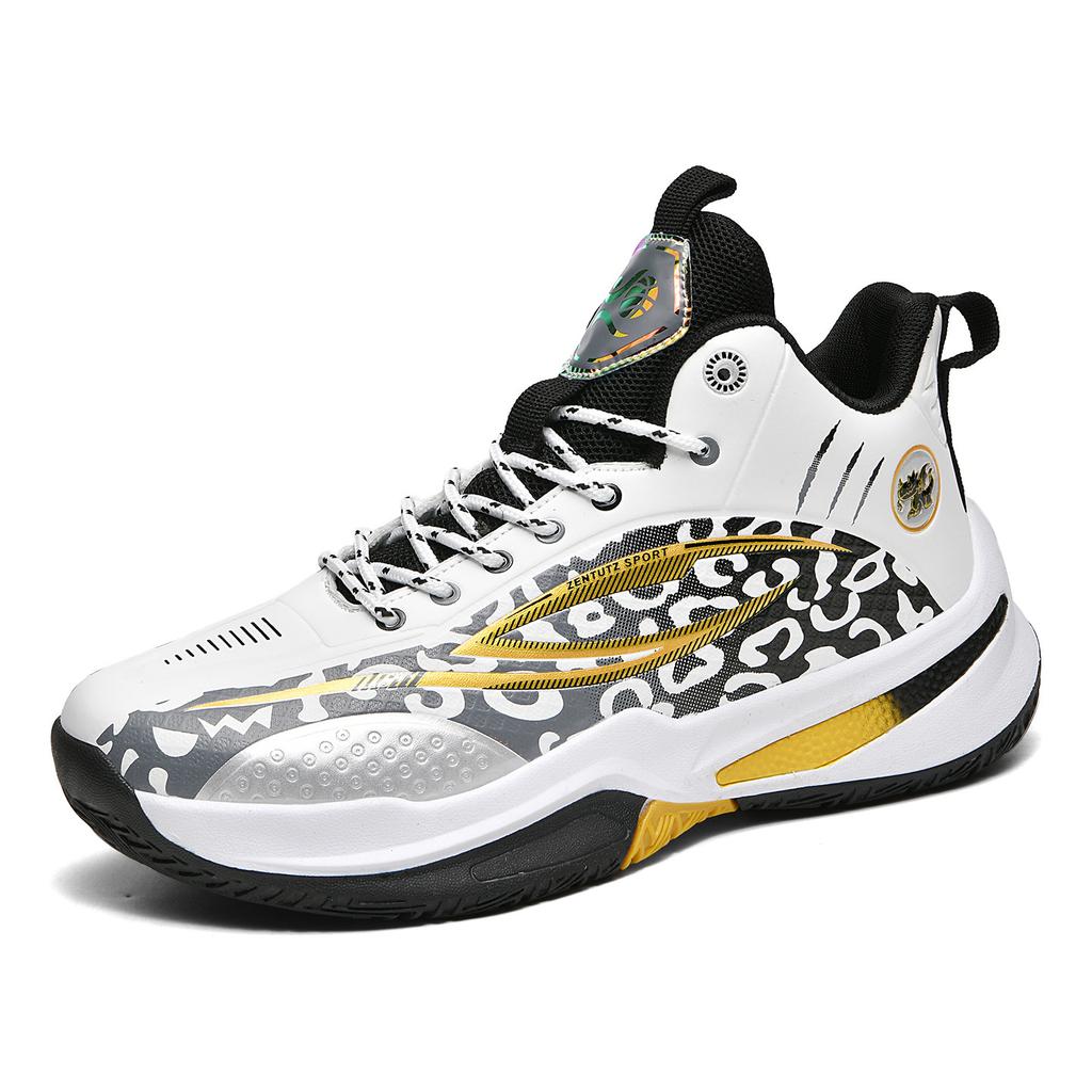 907 Men's Women's Basketball Shoes Mid To Low Top Leather Face Youth Anti Slip Couple Training Sports Middle School Students