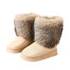 Hot-selling women's fluffy snow boots winter plush warm cotton shoes thick-soled non-slip comfortable outdoor plush shoes