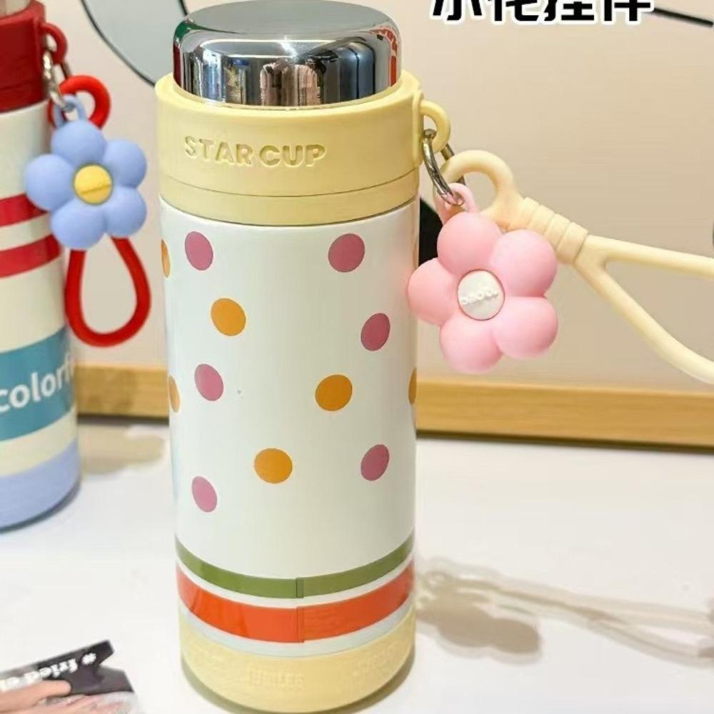 High Value 316 Stainless Steel Thermos Cup Student Portable Cup Girls Qingyi Thermos Cup Flower Rope Explosion