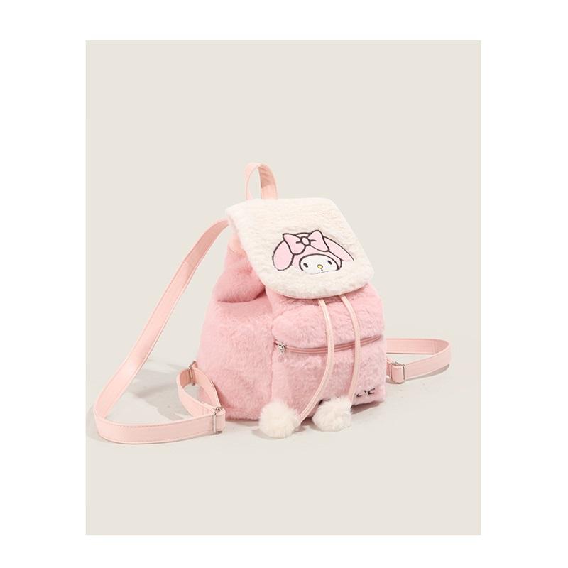 Fluffy Plush Large Capacity Backpack Cute Casual Soft Furry Daily Knapsack